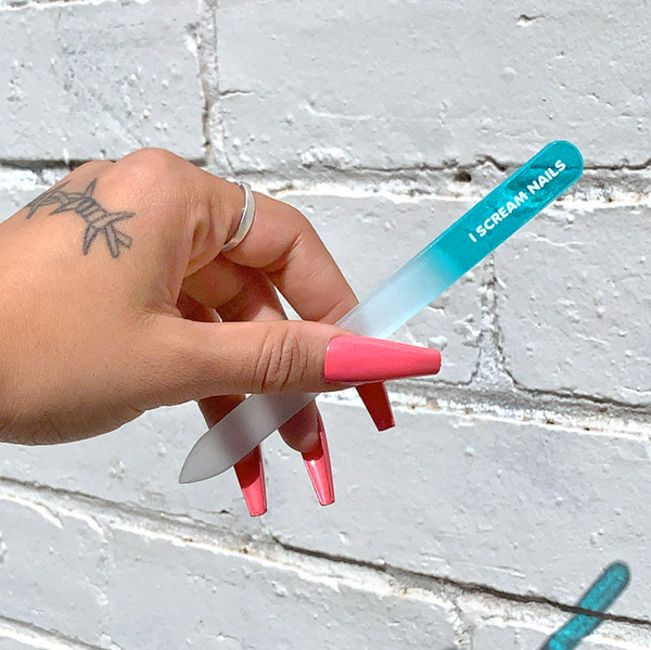 I Scream Nails - Glass Nail File - Blue Transparent