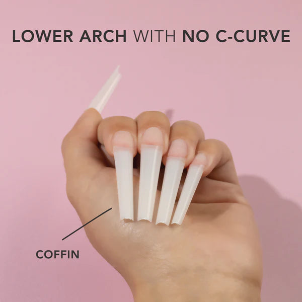 Kiara Sky - Gelly Tips - Non C-Curve Nail Tips -Clear Coffin XXL