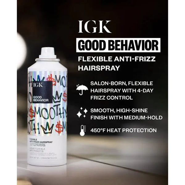 IGK - Good Behavior - Smooth Flexible Anti-Frizz Hairspray - 5.0 Oz