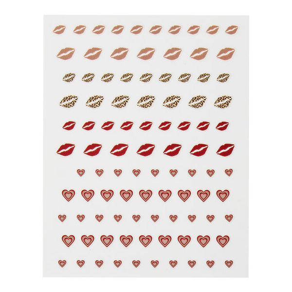 ella+mila - Nail Art Decal - Heat of the Moment - Lips and Heartbeat