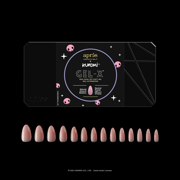 Apres - Neutral Gel-X - Kuromi x Apres - French Natural Almond Medium (280 pcs)