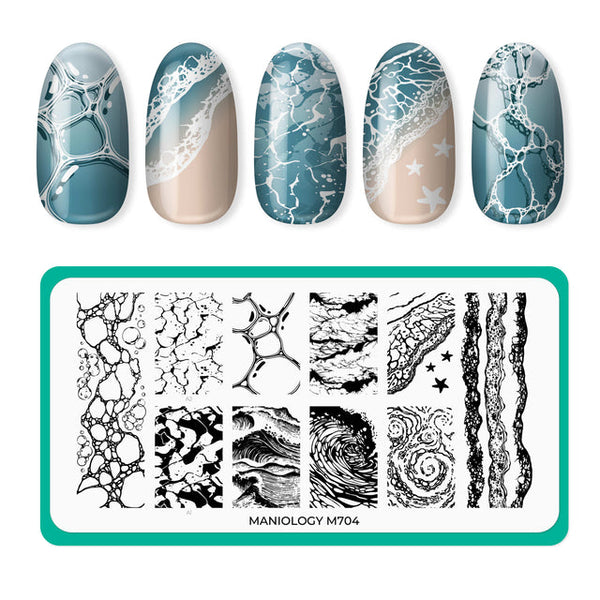 Maniology - Stamping Plate - Blue Coastlines (M704)