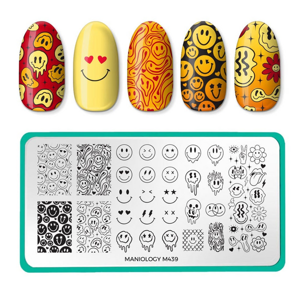 Maniology - Stamping Plate - Happy Face Nails #M439
