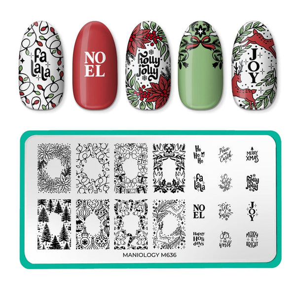 Maniology - Stamping Plate - Holiday Greetings - M636