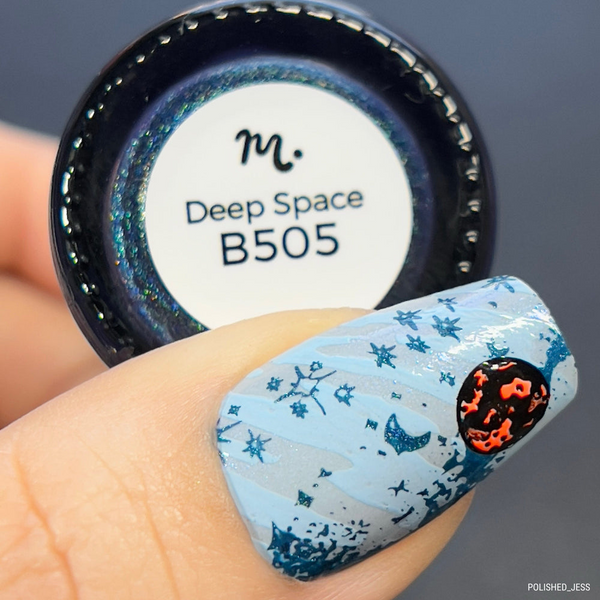 Maniology - Stamping Nail Polish - Deep Space #B505- Holographic Navy Blue