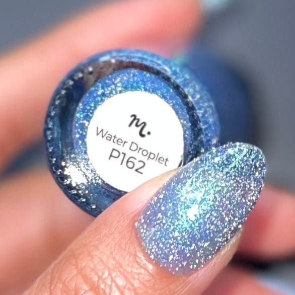 Maniology - Stamping Nail Polish - Morning Dew: Water Droplet - Blue Flakies Jelly Nail Polish With Reflective Glitter