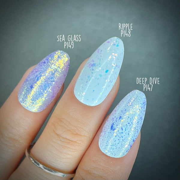 Maniology - Ocean Crush: 3-Piece Flakie Iridescent Toppers Summer 2023 Nail Polish Set