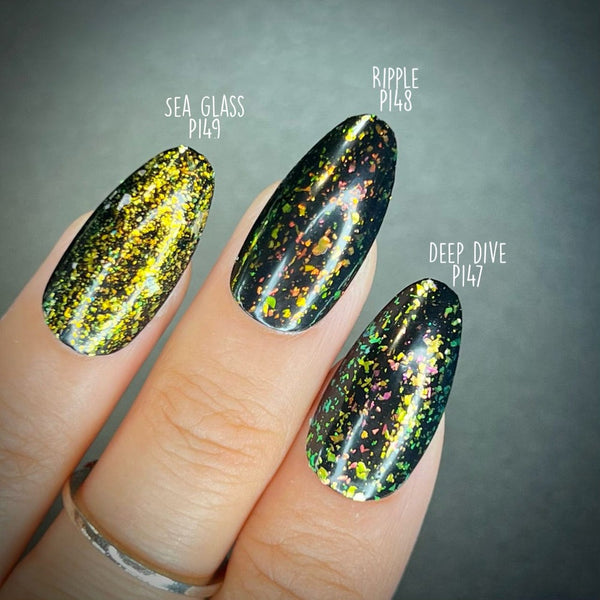 Maniology - Ocean Crush: 3-Piece Flakie Iridescent Toppers Summer 2023 Nail Polish Set