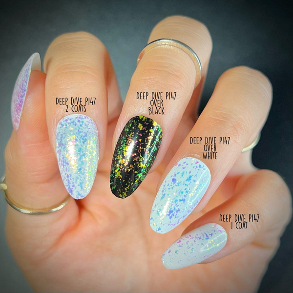Maniology - Stamping Nail Polish - Ocean Crush: Deep Dive - Iridescent Green/Pink Jelly Flakies