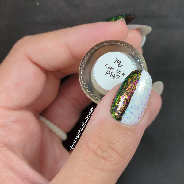 Maniology - Stamping Nail Polish - Ocean Crush: Deep Dive - Iridescent Green/Pink Jelly Flakies