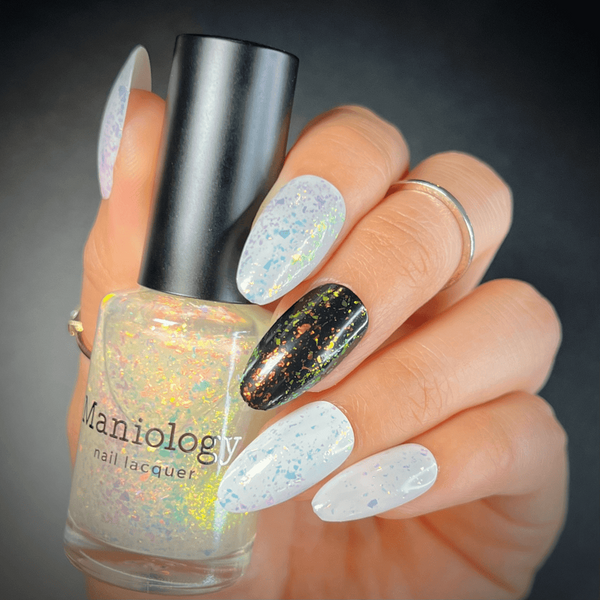 Maniology - Stamping Nail Polish - Ocean Crush: Ripple - Iridescent Orange/Gold Jelly Flakies