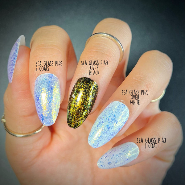 Maniology - Stamping Nail Polish - Ocean Crush: Sea Glass - Iridescent Gold/Silver Jelly Flakies