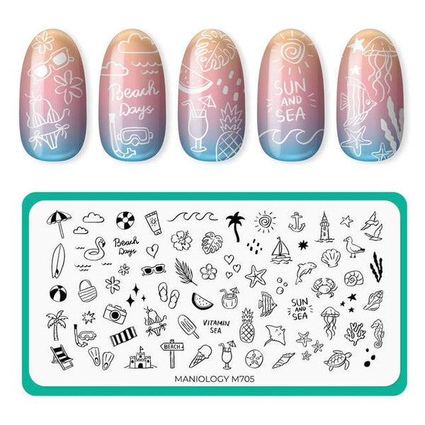 Maniology - Stamping Plate - Tan Lines & Sunshine (M705)