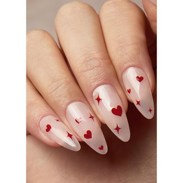 The GelBottle Inc - Red - Heart & Twinkles Stickers