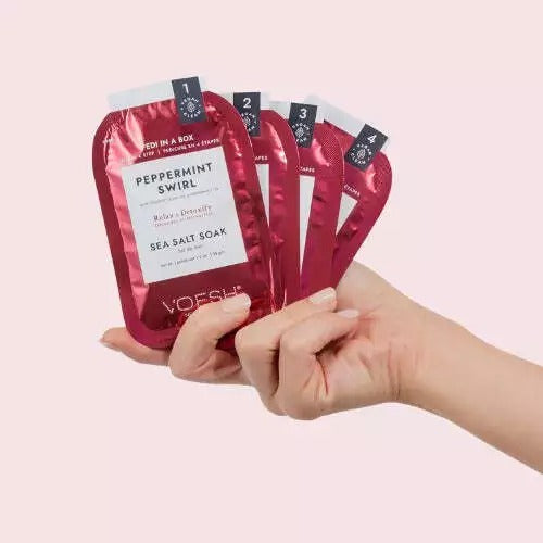 Voesh - Pedi in a Box Deluxe 4 Step - Peppermint Swirl