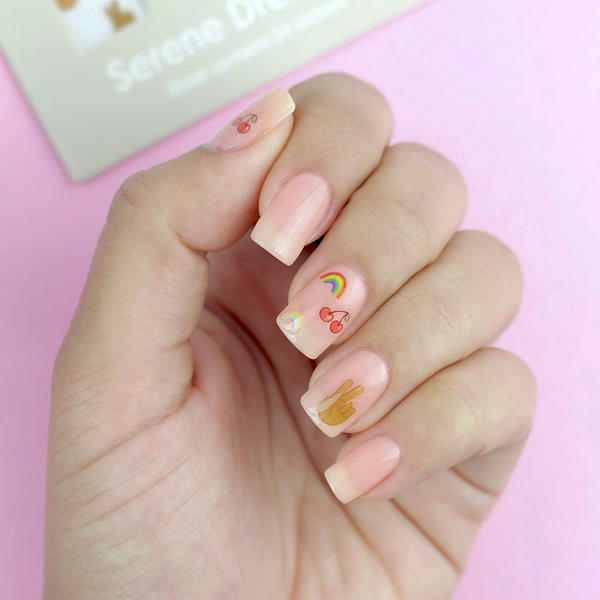 ella+mila - Nail Art Decal - Serene Dreamin - Cherry + Rainbow + Peace
