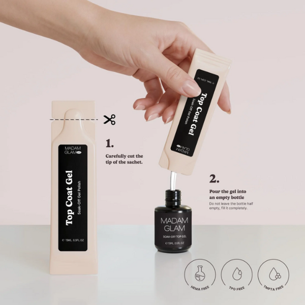 Madam Glam - Gel Polish - Top Coat Gel - Refill Sachet