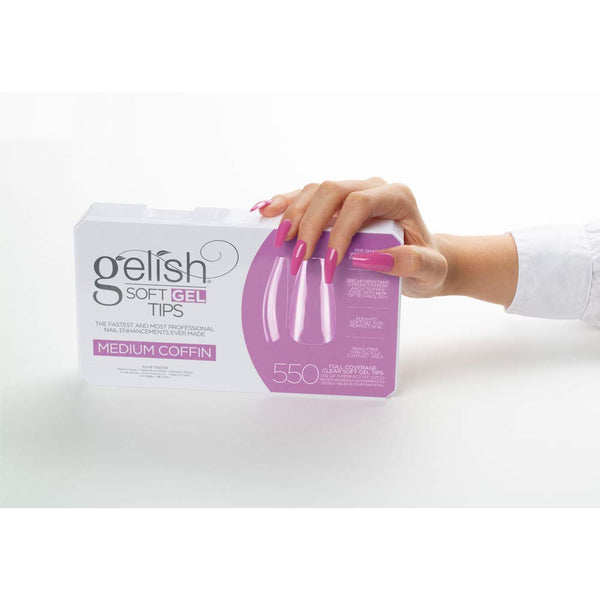Gelish - Soft Gel Tips - Medium Coffin 550CT