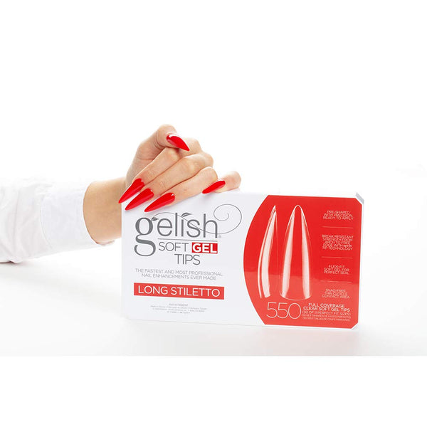 Gelish - Soft Gel Tips - Long Stiletto 550CT