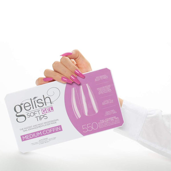 Gelish - Soft Gel Tips - Medium Coffin 550CT