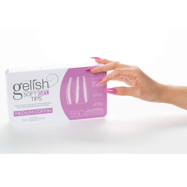Gelish - Soft Gel Tips - Medium Coffin 550CT