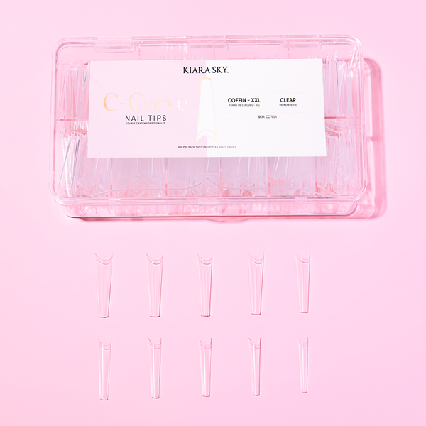 Kiara Sky - C Curve Nail Tips XXL - Coffin (Clear)