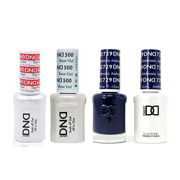 DND - #500#600 Base, Top, Gel & Lacquer Combo - Ambrosia - #729