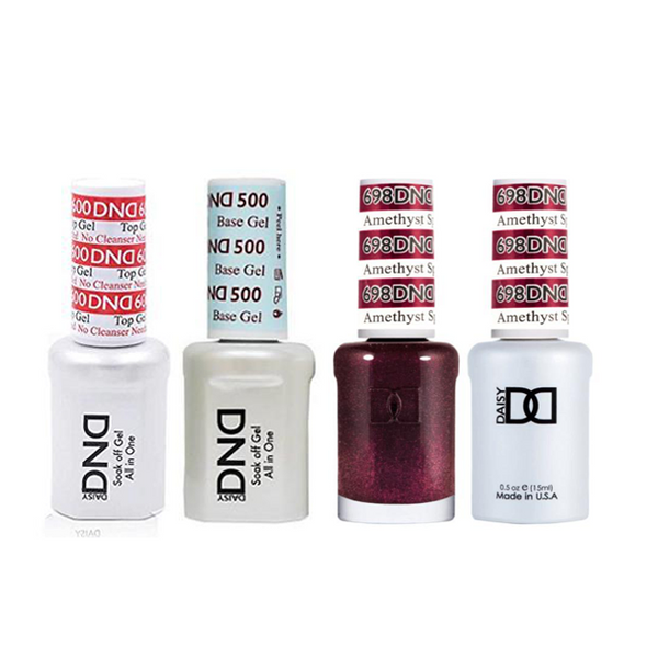 DND - #500#600 Base, Top, Gel & Lacquer Combo - Amethyst Sparkles - #698