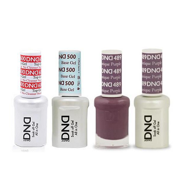 DND - #500#600 Base, Top, Gel & Lacquer Combo - Antique Purple - #489