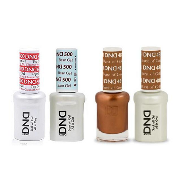 DND - #500#600 Base, Top, Gel & Lacquer Combo - Burst of Gold - #481