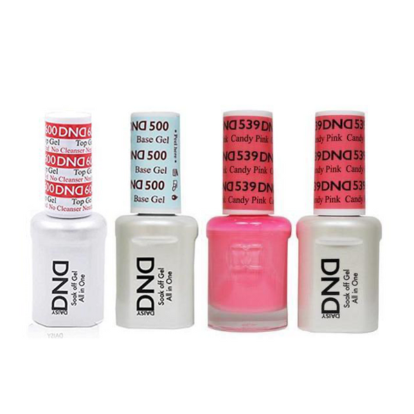 DND - #500#600 Base, Top, Gel & Lacquer Combo - Candy Pink - #539