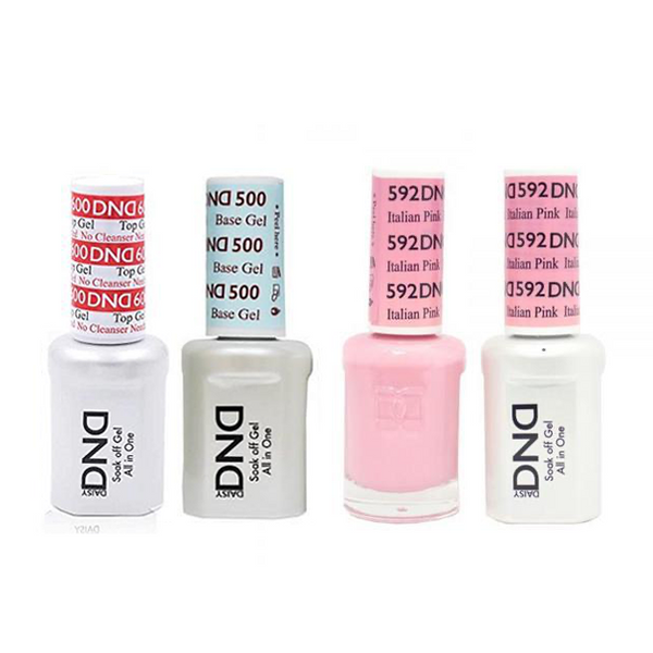 DND - #500#600 Base, Top, Gel & Lacquer Combo - Italian Pink - #592