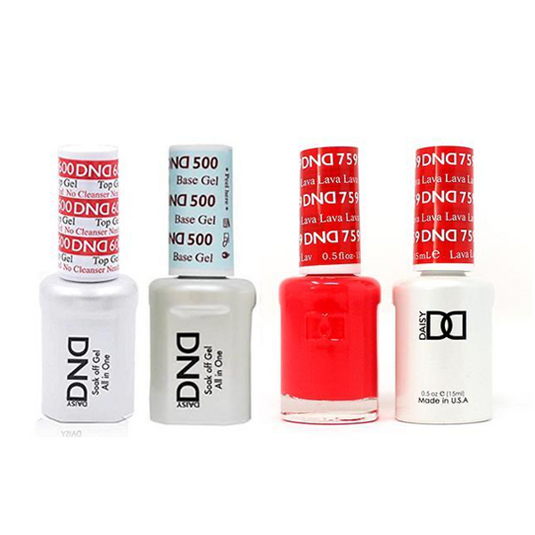 DND - #500#600 Base, Top, Gel & Lacquer Combo - Lava - #759