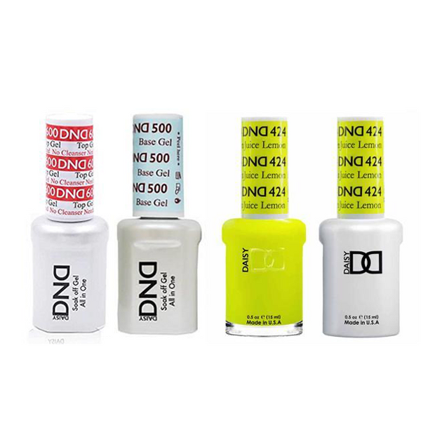 DND - #500#600 Base, Top, Gel & Lacquer Combo - Lemon Juice - #424