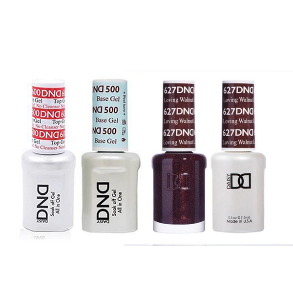 DND - #500#600 Base, Top, Gel & Lacquer Combo - Loving Walnut - #627