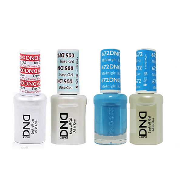 DND - #500#600 Base, Top, Gel & Lacquer Combo - Midnight Kiss - #672