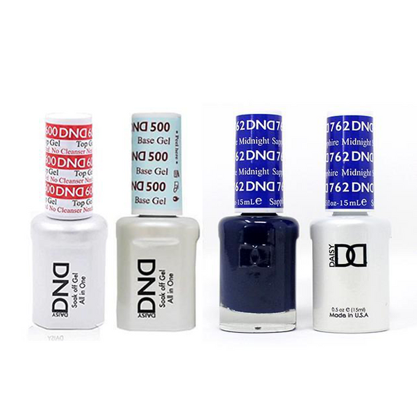 DND - #500#600 Base, Top, Gel & Lacquer Combo - Midnight Sapphire - #762