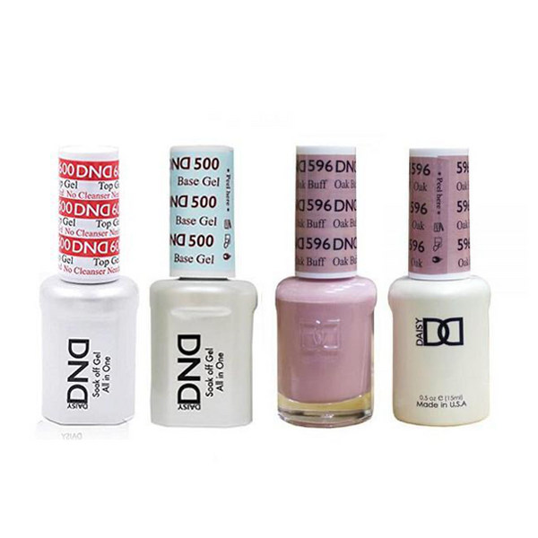 DND - #500#600 Base, Top, Gel & Lacquer Combo - Oak Buff - #596
