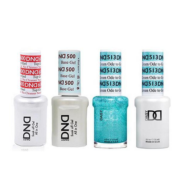DND - #500#600 Base, Top, Gel & Lacquer Combo - Ode to Green - #513