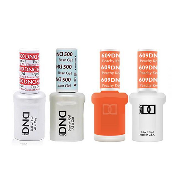 DND - #500#600 Base, Top, Gel & Lacquer Combo - Peachy Keen - #609