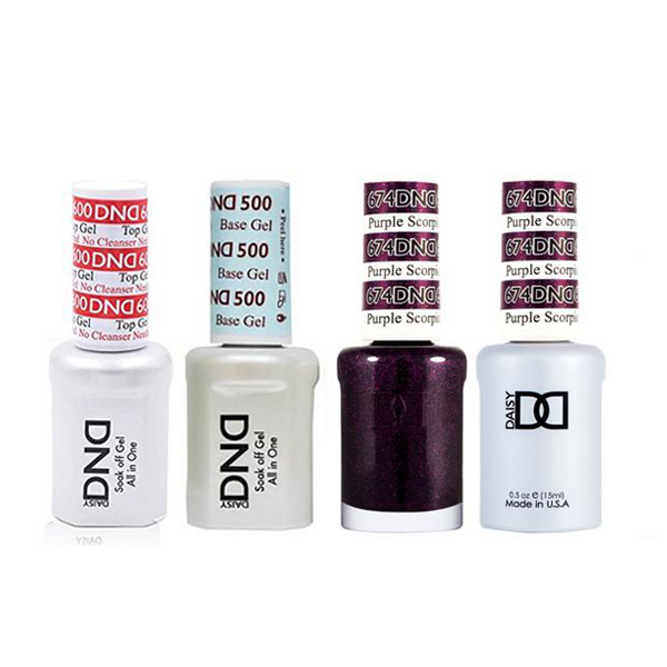 DND - #500#600 Base, Top, Gel & Lacquer Combo - Purple Scorpio - #674