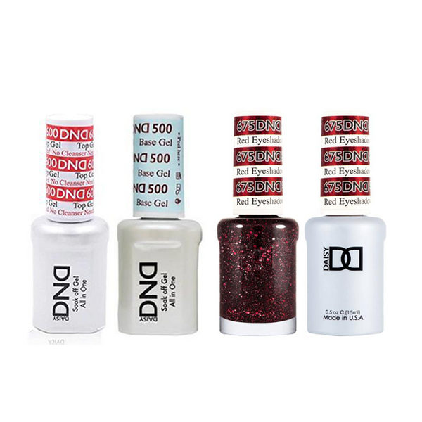 DND - #500#600 Base, Top, Gel & Lacquer Combo - Red Eyeshadow - #675