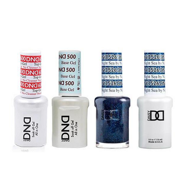 DND - #500#600 Base, Top, Gel & Lacquer Combo - Sea By Night - #526