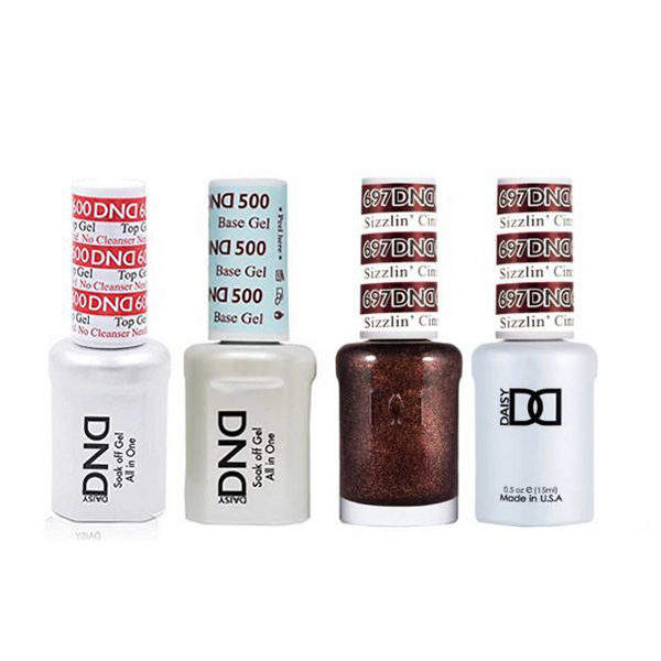 DND - #500#600 Base, Top, Gel & Lacquer Combo - Sizzlin' Cinnamon - #697