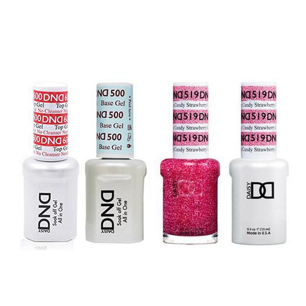 DND - #500#600 Base, Top, Gel & Lacquer Combo - Strawberry Candy - #519