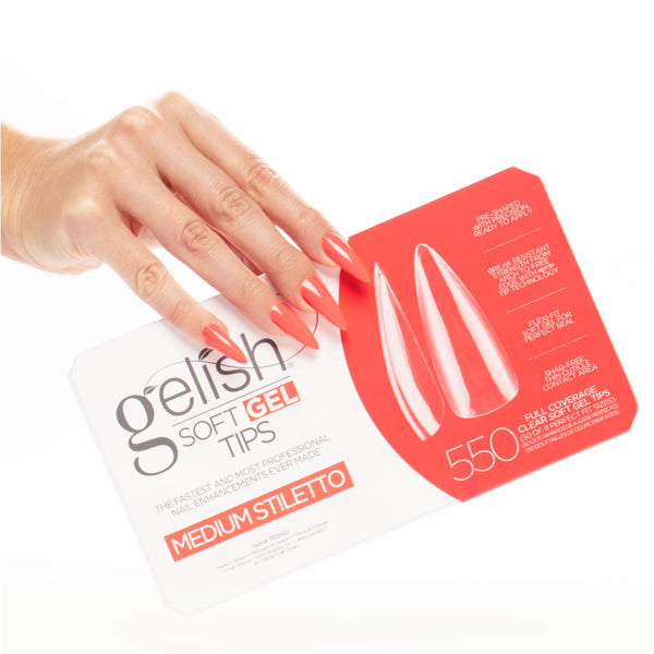 Gelish - Soft Gel Tips - Medium Stiletto 550CT