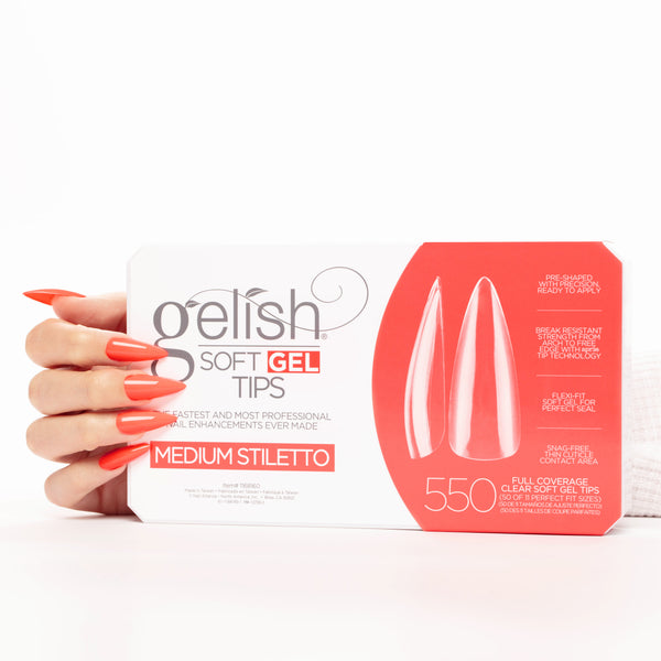 Gelish - Soft Gel Tips - Medium Stiletto 550CT