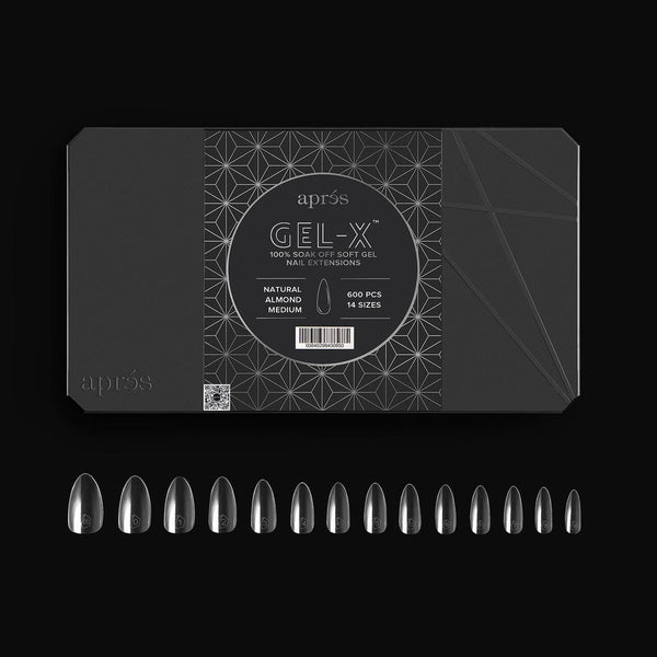 Apres - gel-x tips 2.0 - natural almond medium (600 pcs)