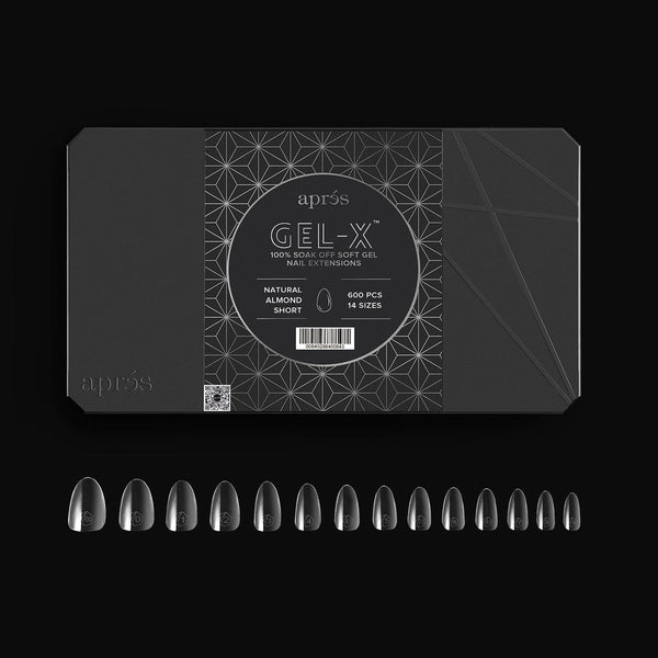 Apres - gel-x tips 2.0 - natural almond short (600 pcs)
