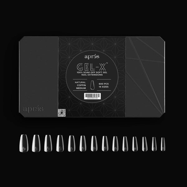 Apres - gel-x tips 2.0 - natural coffin medium (600 pcs)